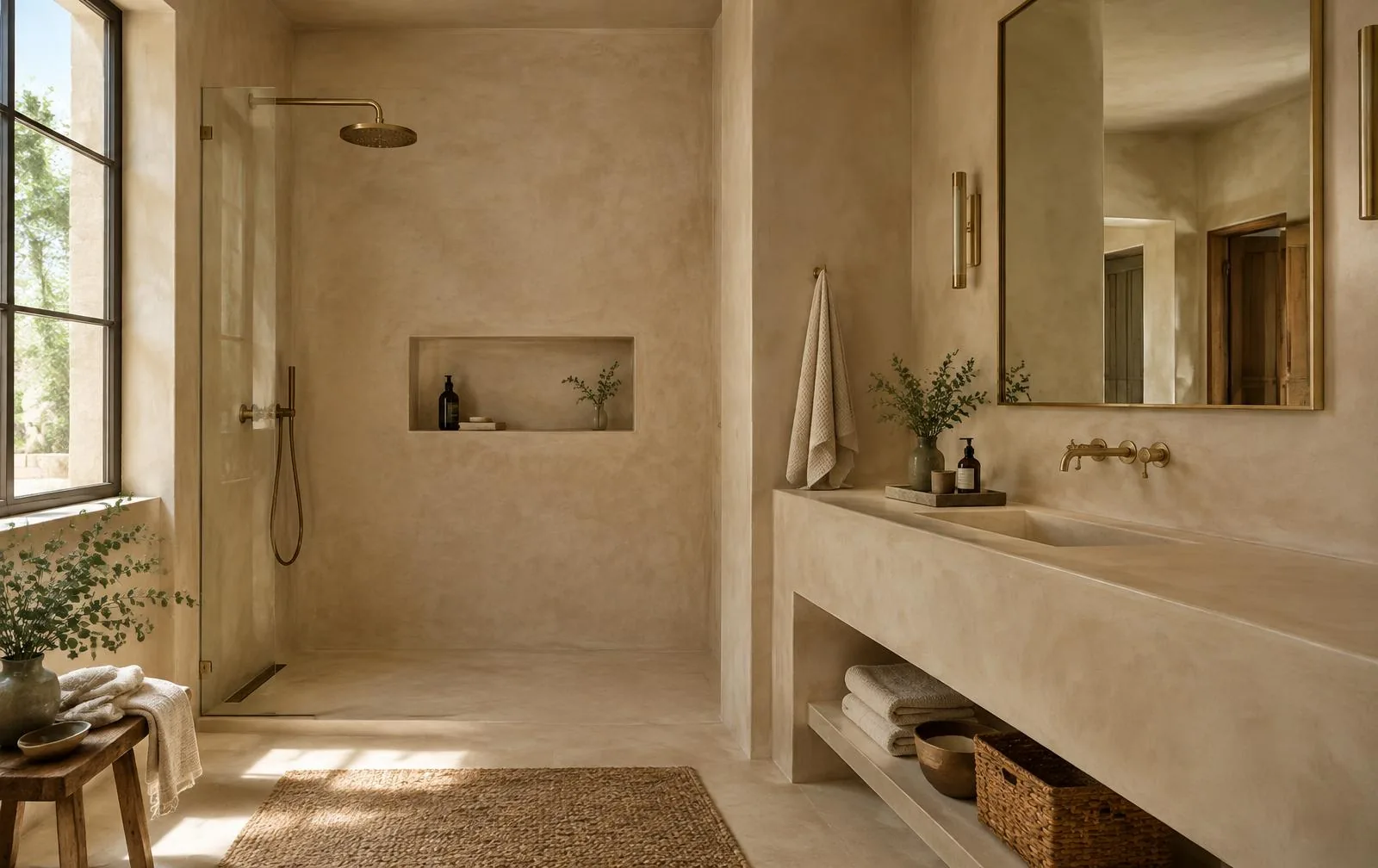 Salle de bain minérale aux tons Chukum — visuel d’inspiration